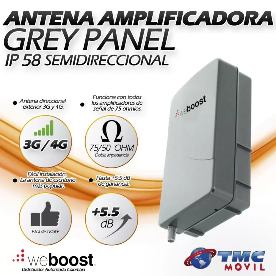 Kit Urban Antena de señal Weboost Panel Grey Y Modem Enrutador Zte Mf253v