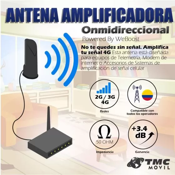 KIT Antena Amplificadora De Señal Weboost de escritorio Con Enrutador ZTE MF253V