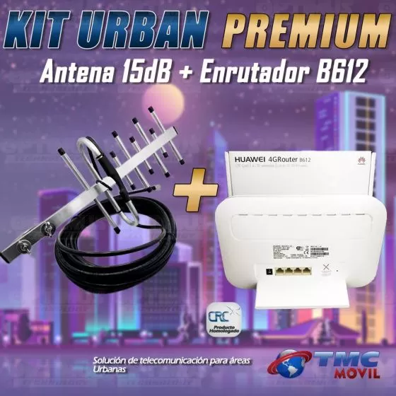 KIT Antena Amplificadora De Señal Yagi de 15Db Con Enrutador Huawei B612