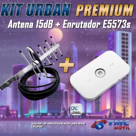KIT Antena Amplificadora De Señal Yagi 15 Db Con Enrutador Mifi Huawei E5573s-508