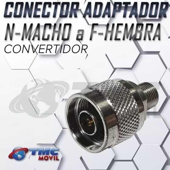 Conector Convertidor N Macho a F Hembra (N Male a F Female) para Amplificador de señal / Ubiquiti /  MIMOSA