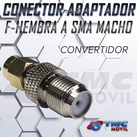 Conector Convertidor F Hembra A Sma Macho Para Amplificador de señal celular / Modem de Internet