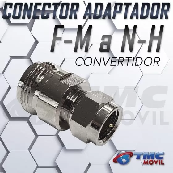 Conector Convertidor F Macho A N Hembra Para Amplificador de señal celular / Cable Coaxial / Modem de Internet