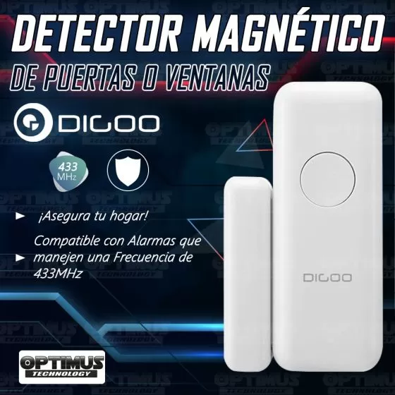 Seguridad - Sensor Detector Magnético para puertas o ventanas Digoo GSM para Alarmas de 433 MHz