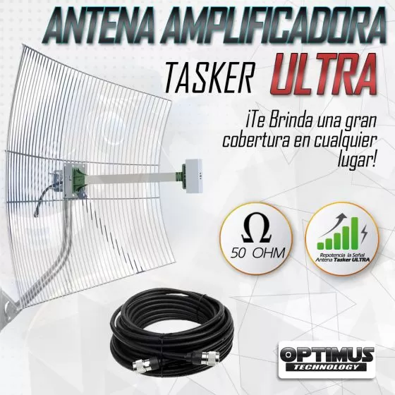 Antena Amplificadora De Señal Alta Ganancia Grilla Aérea Tasker Ultra