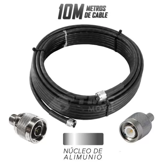Cable LMR-400 Conectores N-Macho Y TNC Macho | 10 Metros