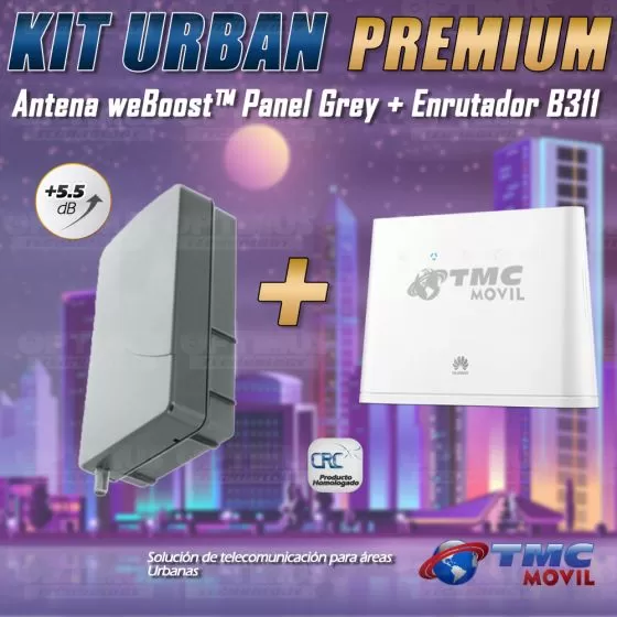 KIT Antena Amplificadora De Señal WeBoost Panel Grey Con Enrutador Router Huawei B311