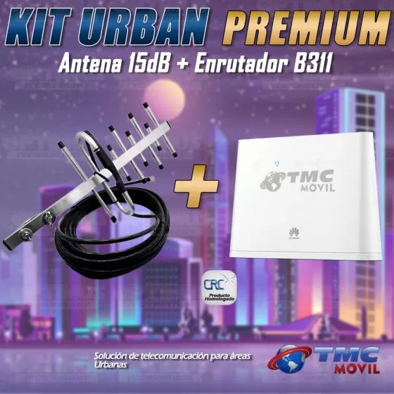 KIT Antena Amplificadora De Señal Yagi de 15Db Con Enrutador Router Huawei B311