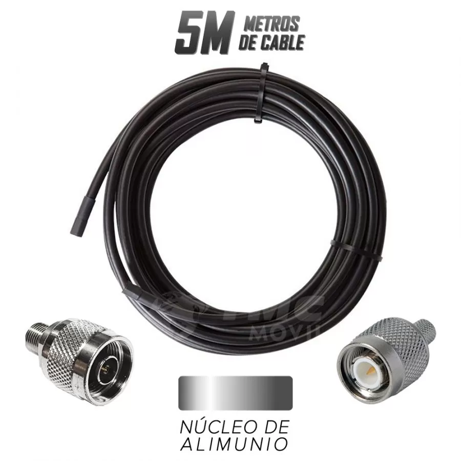 Cable LMR-400 Conectores N-Macho Y TNC Macho | 5 Metros
