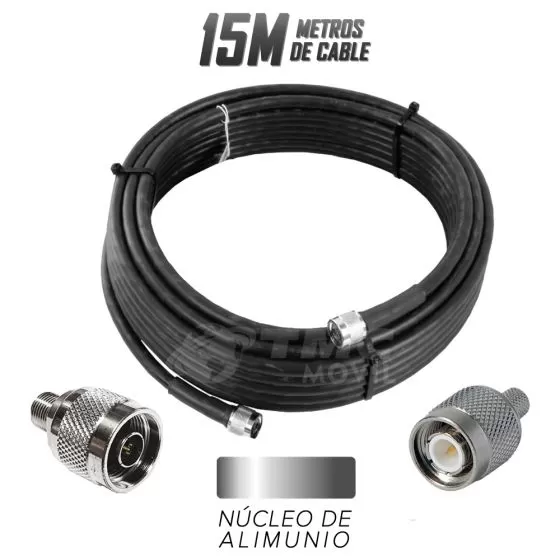 Cable LMR-400 Conectores N-Macho Y TNC Macho | 15 Metros
