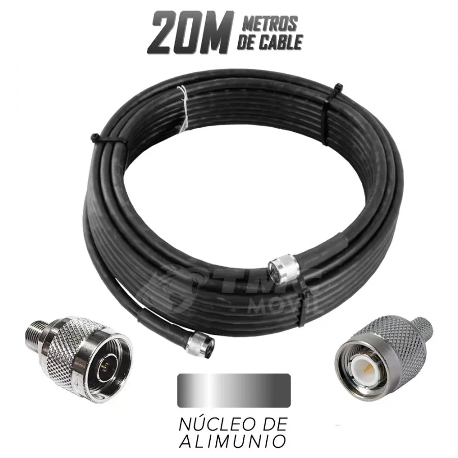 Cable LMR-400 Conectores N-Macho Y TNC Macho | 20 Metros