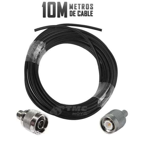 Cable RG-58 CERT® Conectores N-Macho Y TNC Macho | 10 Metros