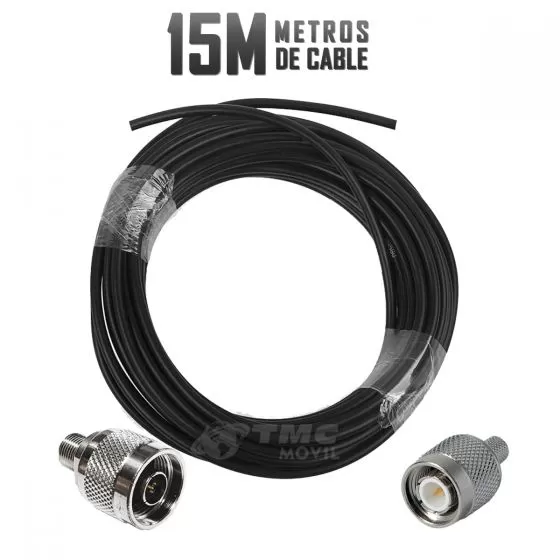 Cable RG-58 CERT® Conectores N-Macho Y TNC Macho | 15 Metros