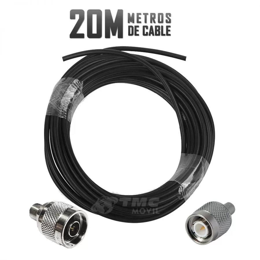 Cable RG-58 CERT® Conectores N-Macho Y TNC Macho | 20 Metros