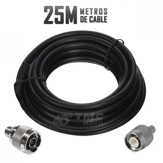 Cable RG-58 CERT® Conectores N-Macho Y TNC Macho | 25 Metros