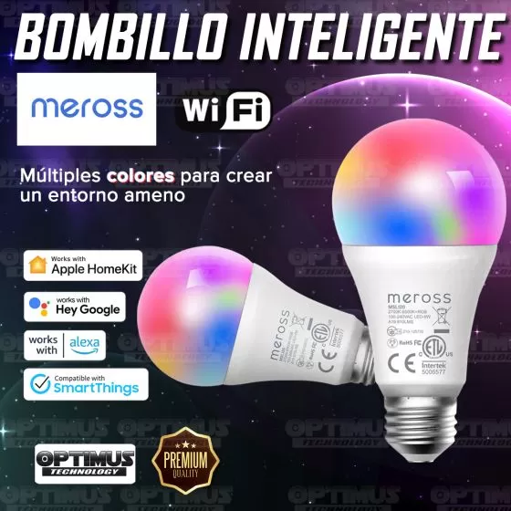 Bombilla inteligente Wi-Fi Meross Bulb compatible con google Assistance Amazon Alexa Apple Home Kit