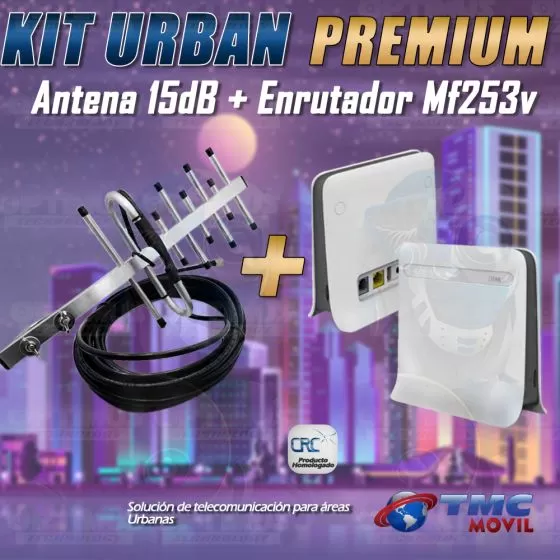 KIT Enrutador Zte Mf253v Con Antena Yagi 15 Db Amplificadora De Señal