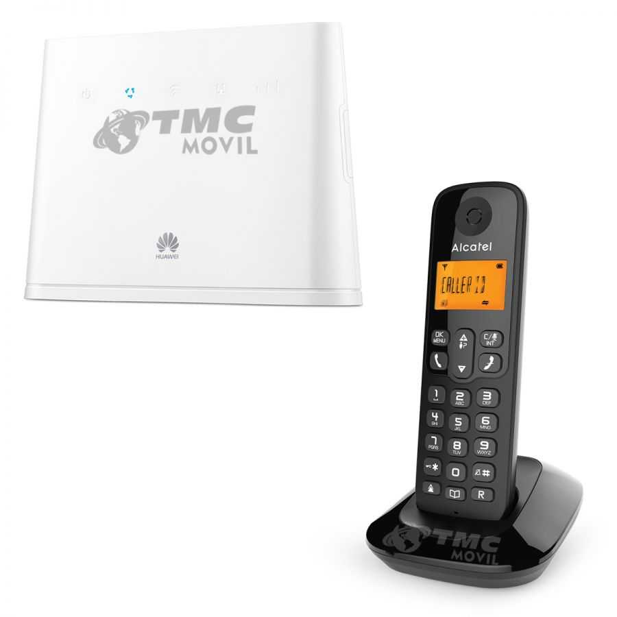 KIT de Planta Telefónica 3G y 4G Celufijo Teléfono Inalámbrico de mesa + Modem Enrutador De Internet Huawei B311 Sim card