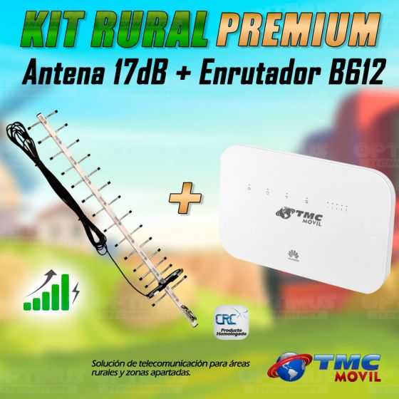KIT Antena Amplificadora De Señal Yagi 17 Db Con Modem Enrutador Huawei B612-533 SIMCARD