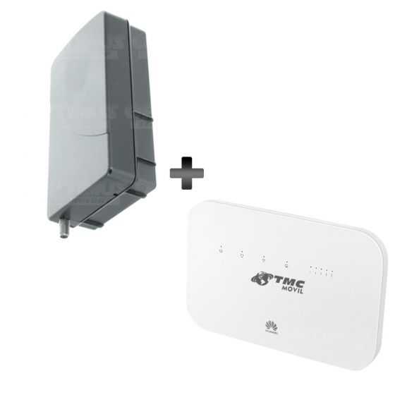 KIT Antena Amplificadora De Señal WeBoost Panel Grey Con Enrutador Huawei B612-533 LTE 300 Mbps