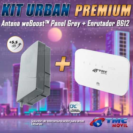 KIT Antena Amplificadora De Señal WeBoost Panel Grey Con Enrutador Huawei B612S-51D LTE 300 Mbps
