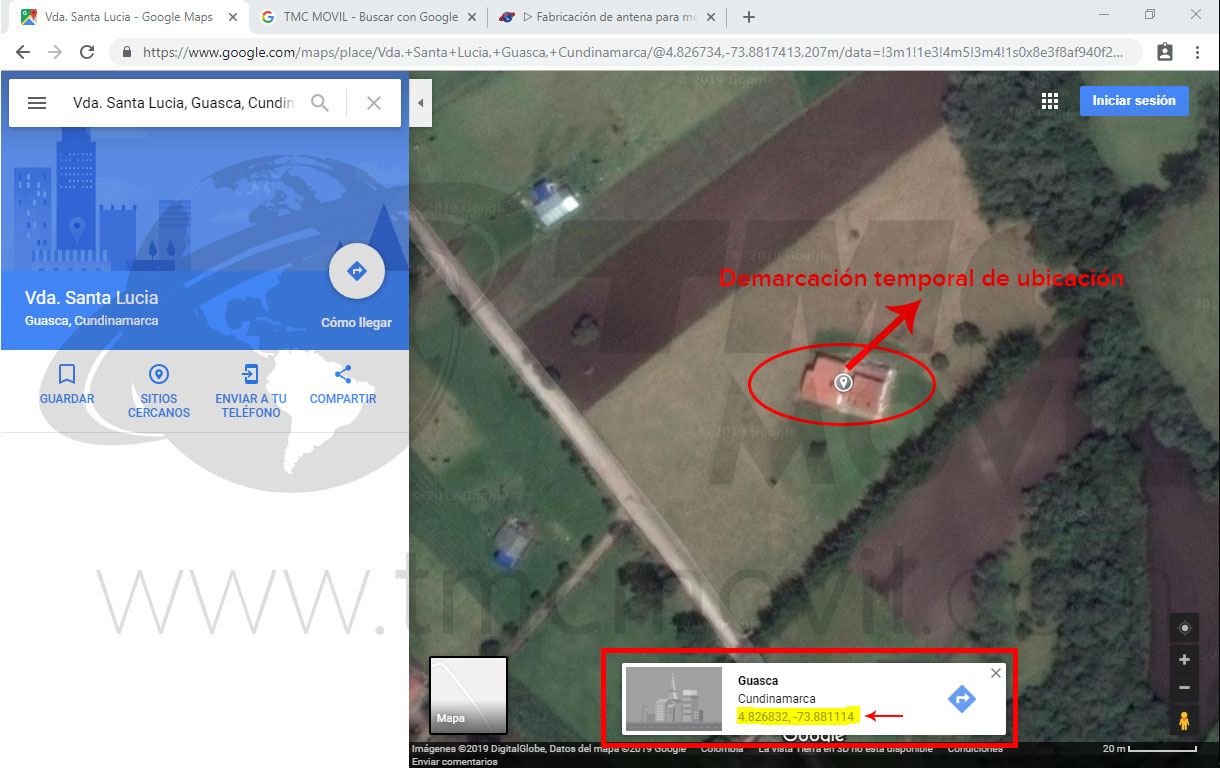 Información de Coordenadas de Vda. Santa Lucia Google Maps - TMC Movil