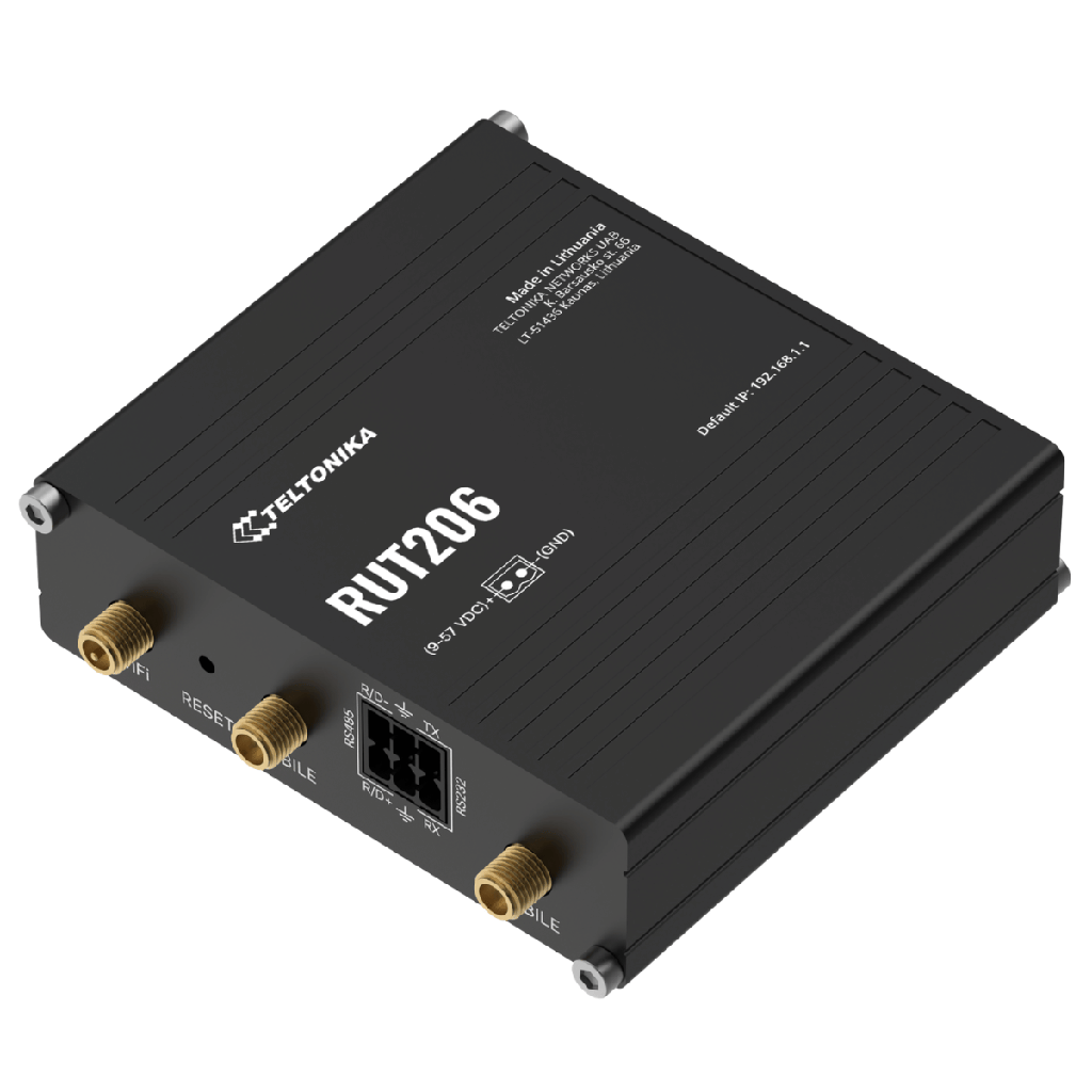 Rourter Industrial Teltonika RUT206 Cat 4, 3G, 2G, 4GLTE Interfaces Serie RS232 y RS485 para Comunicación