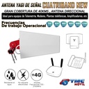 ANTENA YAGI 65DB CUATRIBAND TMC PLUS 9DBI NEW VERSION CONECTOR F HEMBRA 