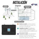 KIT AMPLIFICADOR DE SEÑAL CELULAR, TMC SIGNAL FORCE + ANTENA CUATRIBAND TMC PLUS + DOMO DE POTENCIA.