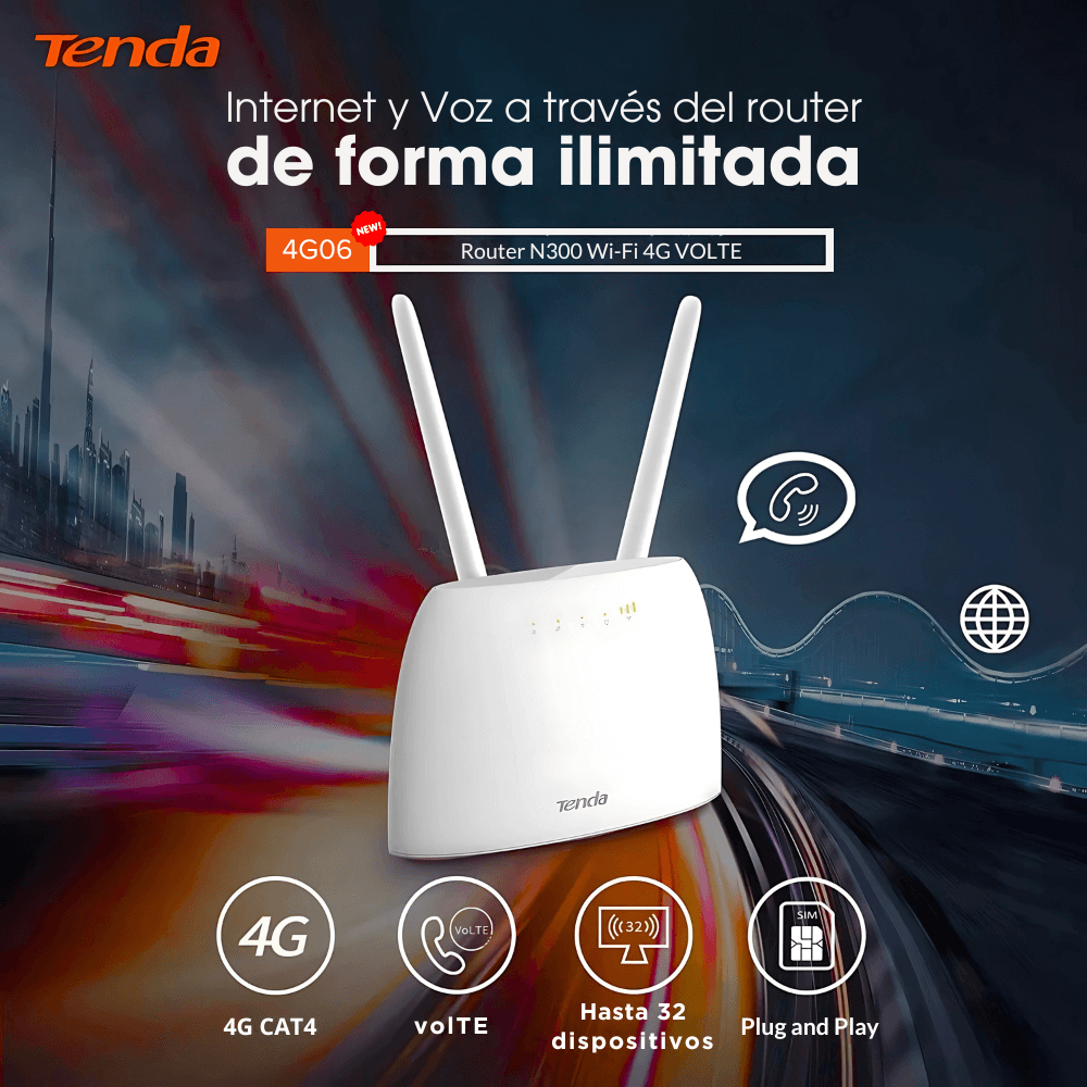 ROUTER 4G, 5G LTE TENDA N300