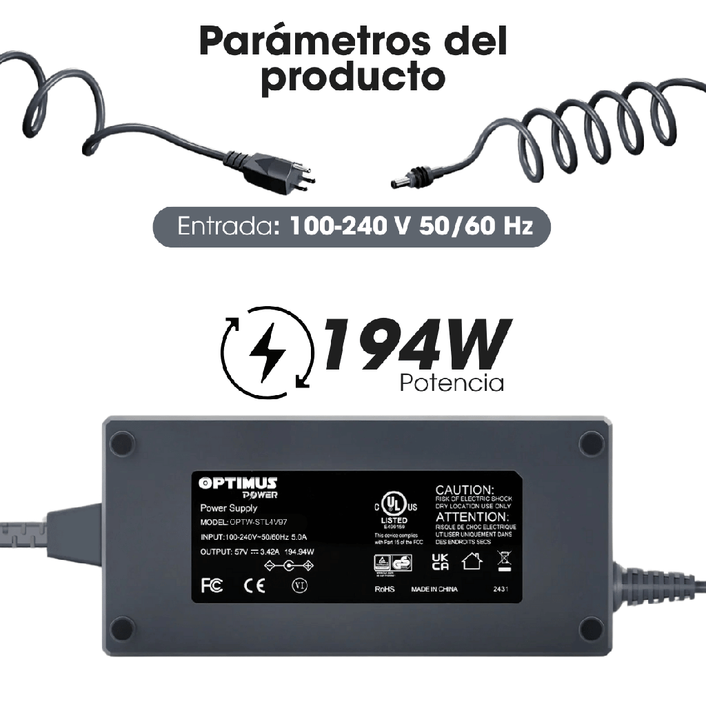 Cargador Starlink Gen 3 (Versión 4 V4) adaptador de CA de 195 W para Starlink, repuesto, cargador de Antena Estandar Starlink V4