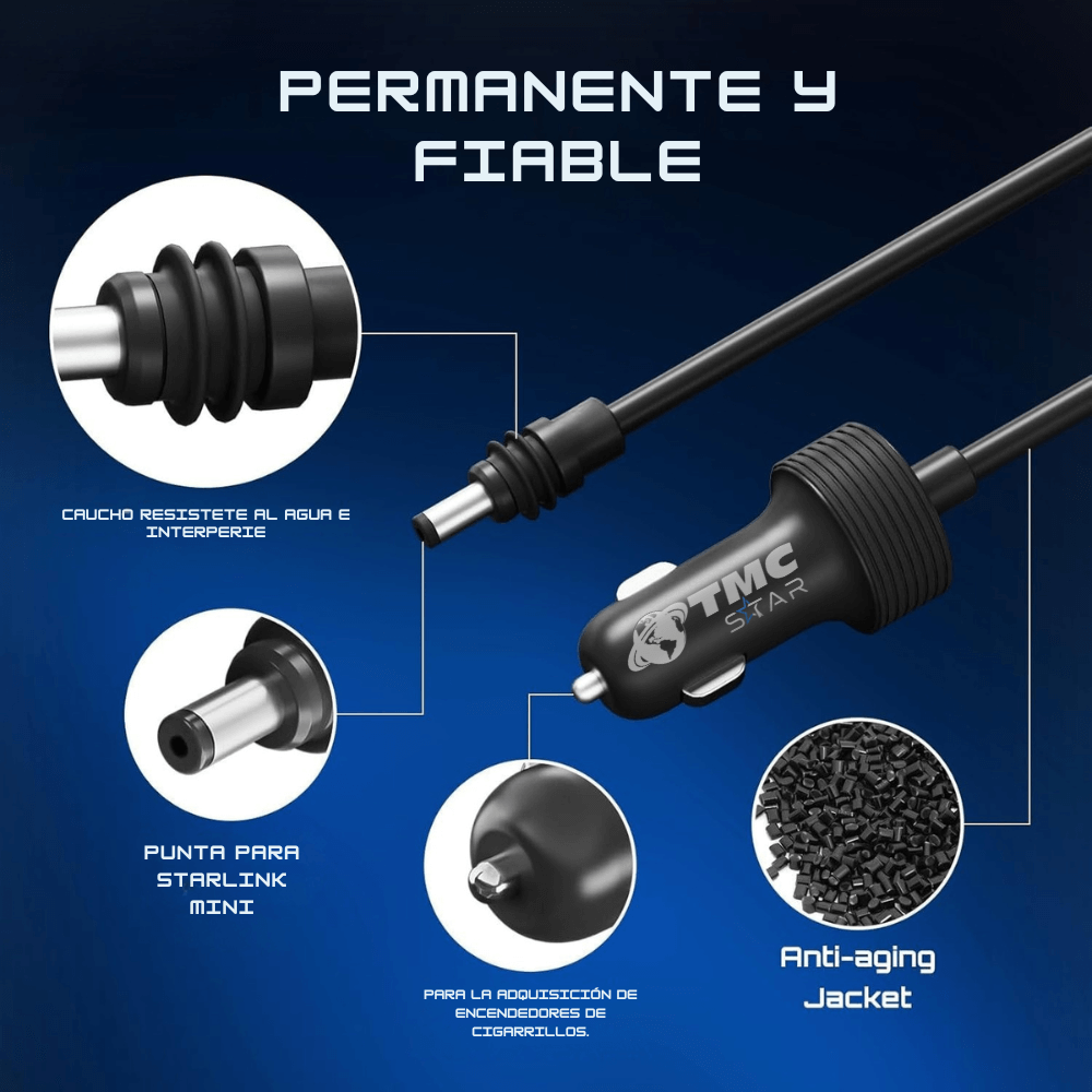 CARGADOR DE CIGARRERA PARA STARLINK MINI (5M) - TMC STAR