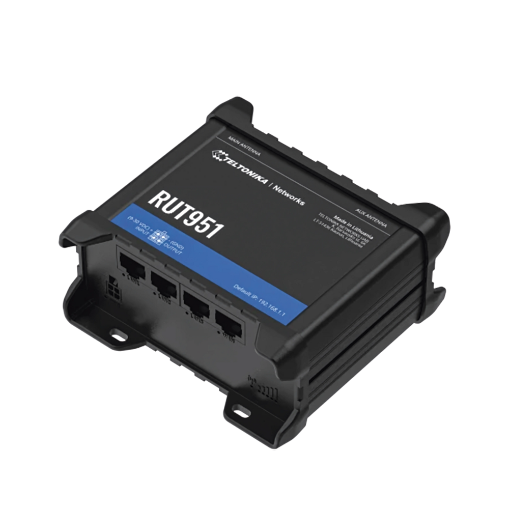 TELTONIKA ROUTER LTE DUAL RUT951 SIM, 4 PUERTOS ETHERNET, CONECTORIZADO, BANDAS B1, B2, B3, B4, B5, B7, B8, B28